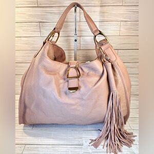 045-G.I.L.I A261703 Roma XLG Stirrup & Tassel Terracotta Pebbled Leather Tote